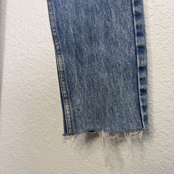 Re/Done Jeans Womens size 25 High Rise Raw Hem Button Fly Distressed Denim - Picture 7 of 15